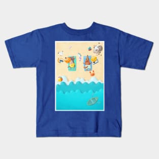 Summer vacation of couple of dogs. Kids T-Shirt